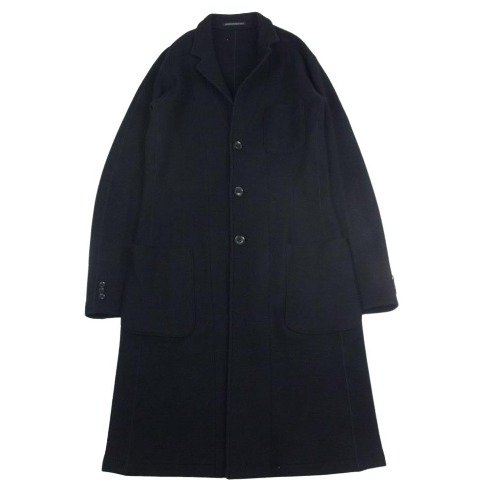 Yohji Yamamoto ヨウジヤマモト COSTUME D'HOMME コスチュームドオム HR-C88-157 DIMENSION MOTION CUTTING MELTON LONG COAT 4次元モーション カッティング メルトン ウール ロング コート ブラック系【中古】