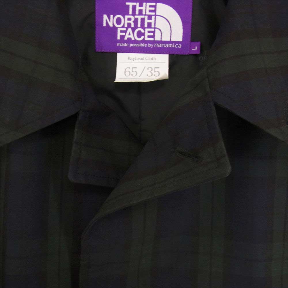 THE NORTH FACE ノースフェイス PURPLE LABEL パープルレーベル NP2920N チェック柄 コート ネイビー系 L【中古】