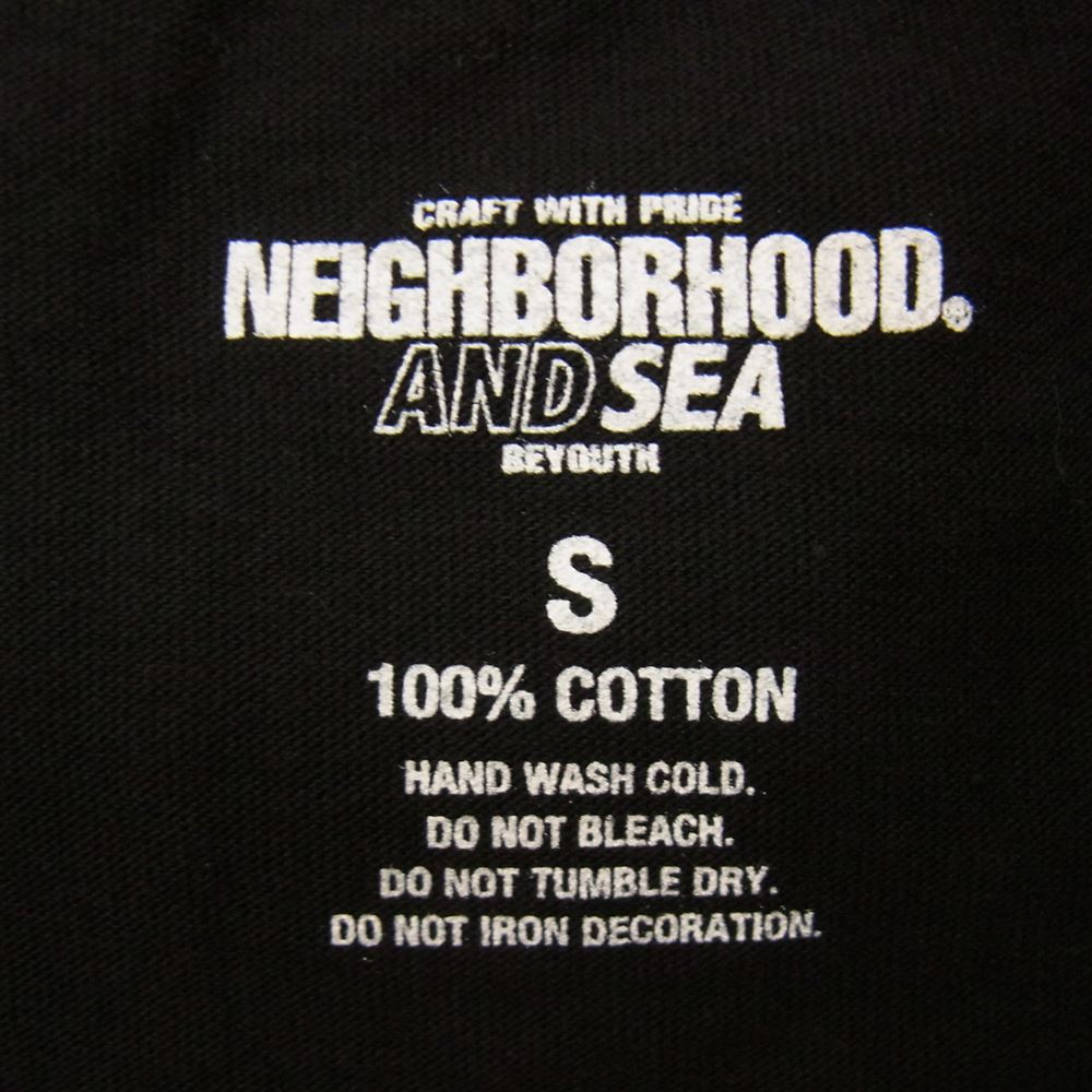 NEIGHBORHOOD ネイバーフッド 231PCWSN-ST01S × WIND AND SEA ウィンダンシー TEE ロゴ 半袖 Tシャツ ブラック系 S【美品】【中古】