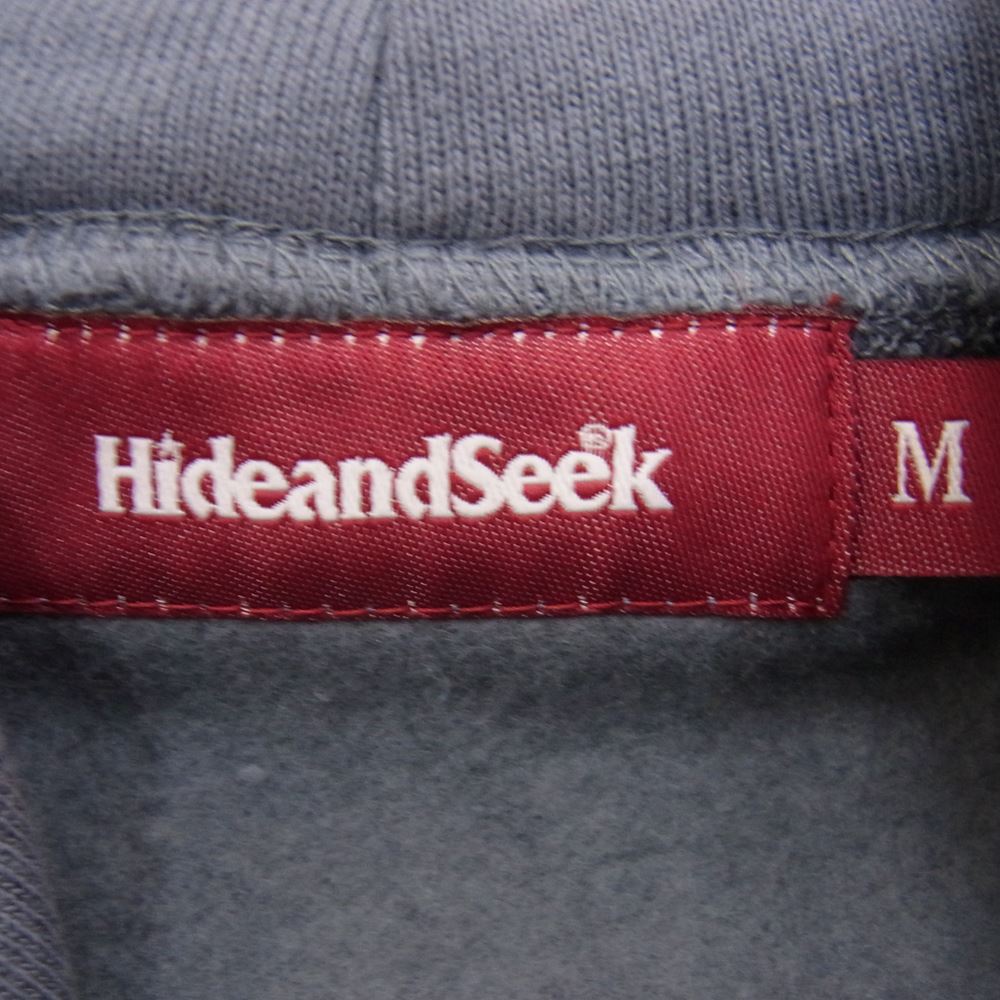 HideandSeek ハイドアンドシーク HC-090622 FLAME HOODED SWEAT SHIRT フレイム フーデッド スウェット パーカー ブルー系 M【美品】【中古】