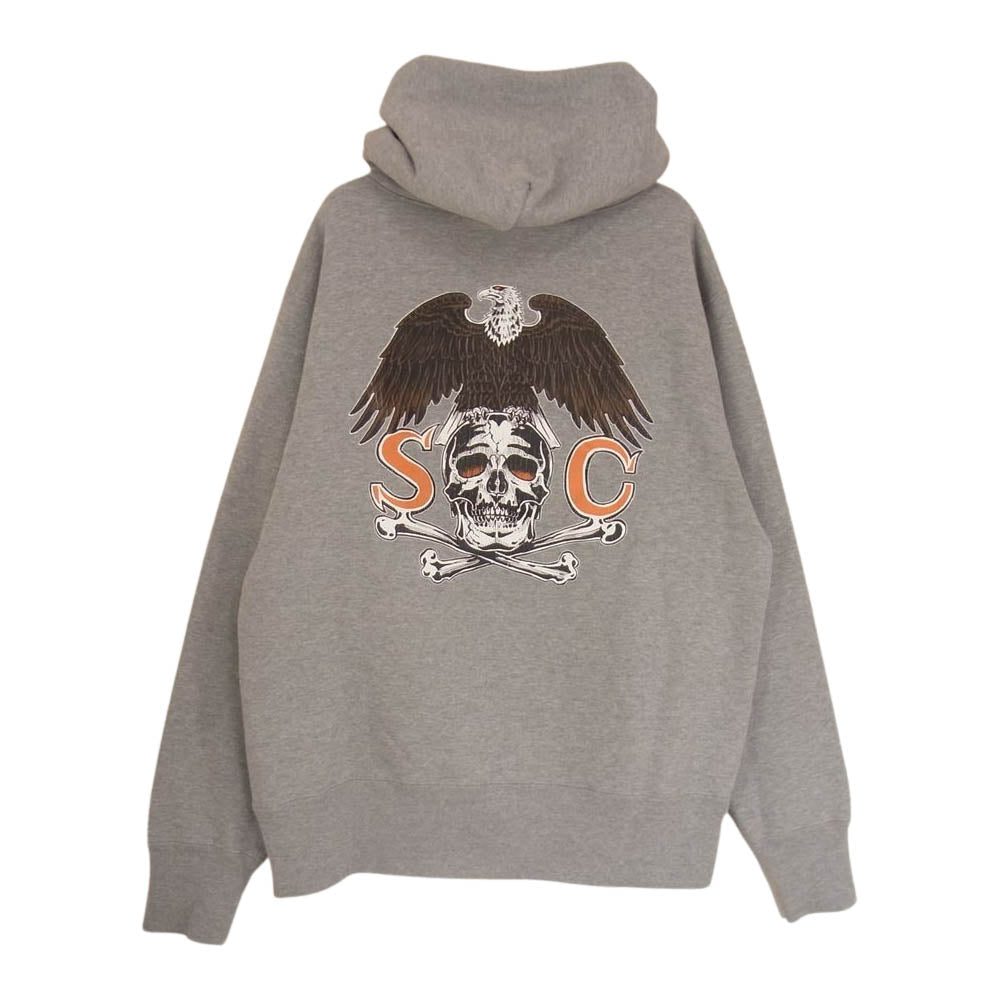 サブカルチャー EAGLE SKULL HOODIE イーグル スカル プルオーバー パーカー グレー系 1【美品】【中古】