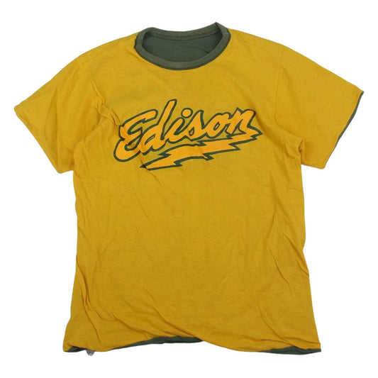 Champion チャンピオン ヴィンテージ 80s後期 トリコタグ リバーシブル Tシャツ イエロー系 M【中古】