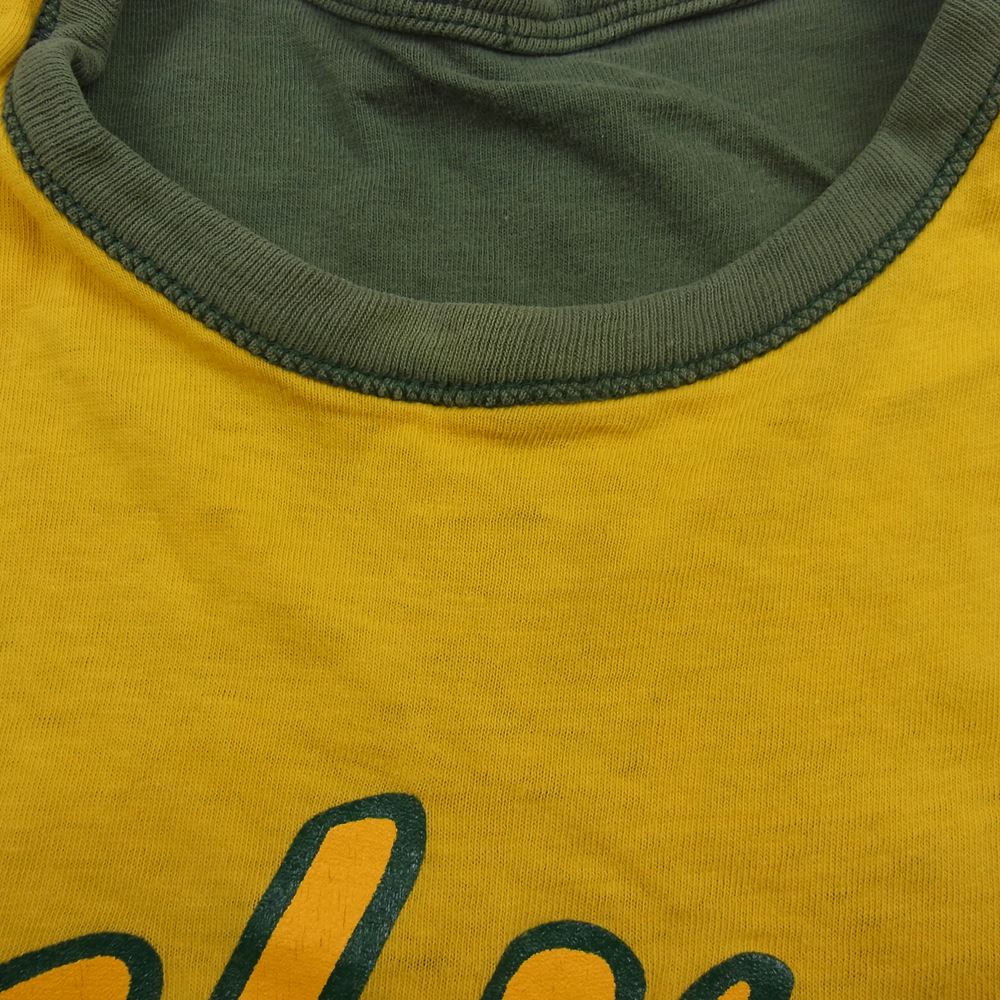 Champion チャンピオン ヴィンテージ 80s後期 トリコタグ リバーシブル Tシャツ イエロー系 M【中古】