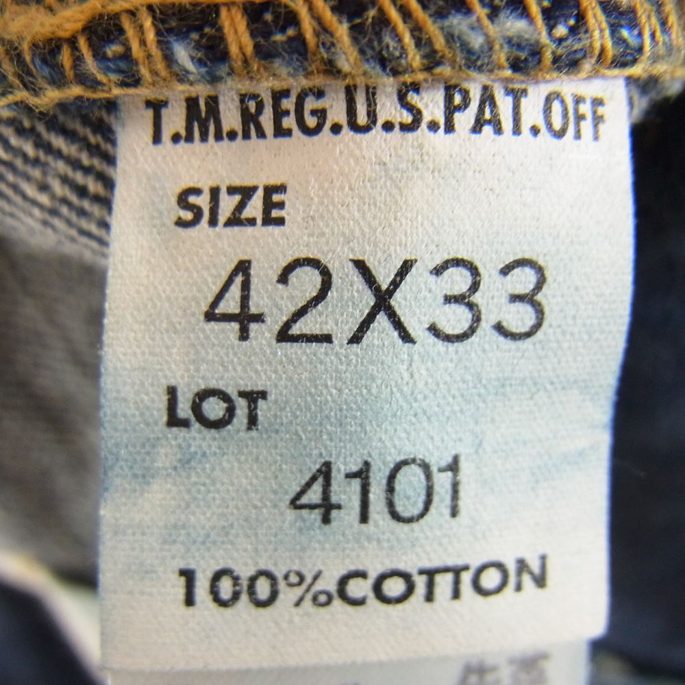 Lee リー 4101 101 RIDERS 1946年モデル センター赤タグ 復刻 デニム パンツ インディゴブルー系 42【中古】