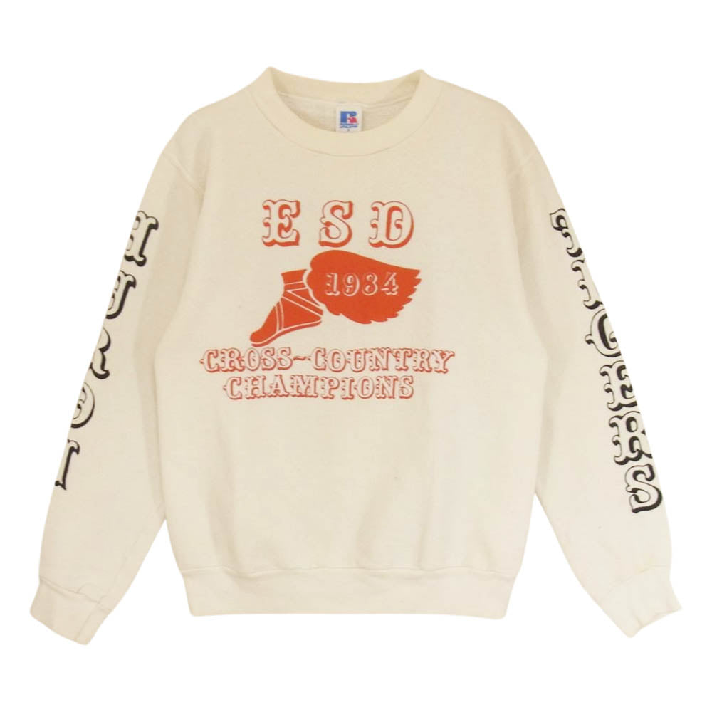 ラッセル アスレチック ヴィンテージ 80s 90s プリント スウエット ホワイト系 S【中古】