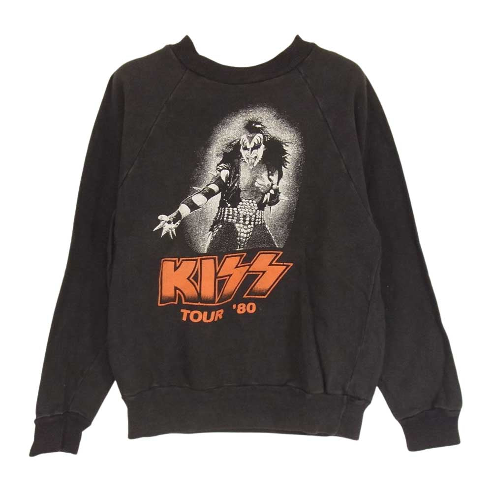 ヴィンテージ KISS 80s プリント ラグラン スウエット ブラック系 サイズ表記無【中古】