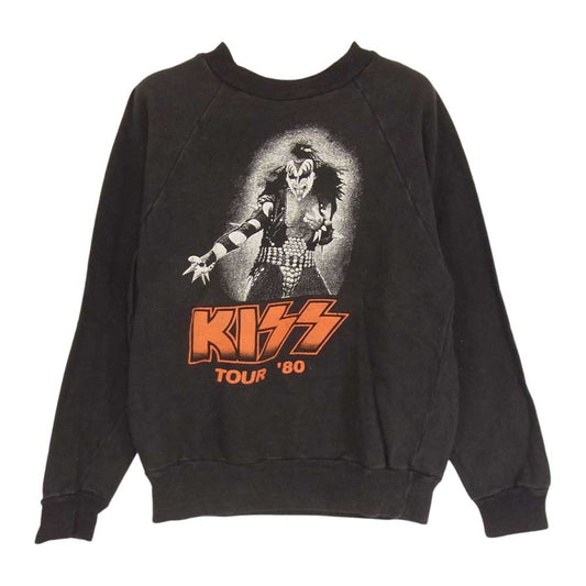 ヴィンテージ KISS 80s プリント ラグラン スウエット ブラック系 サイズ表記無【中古】