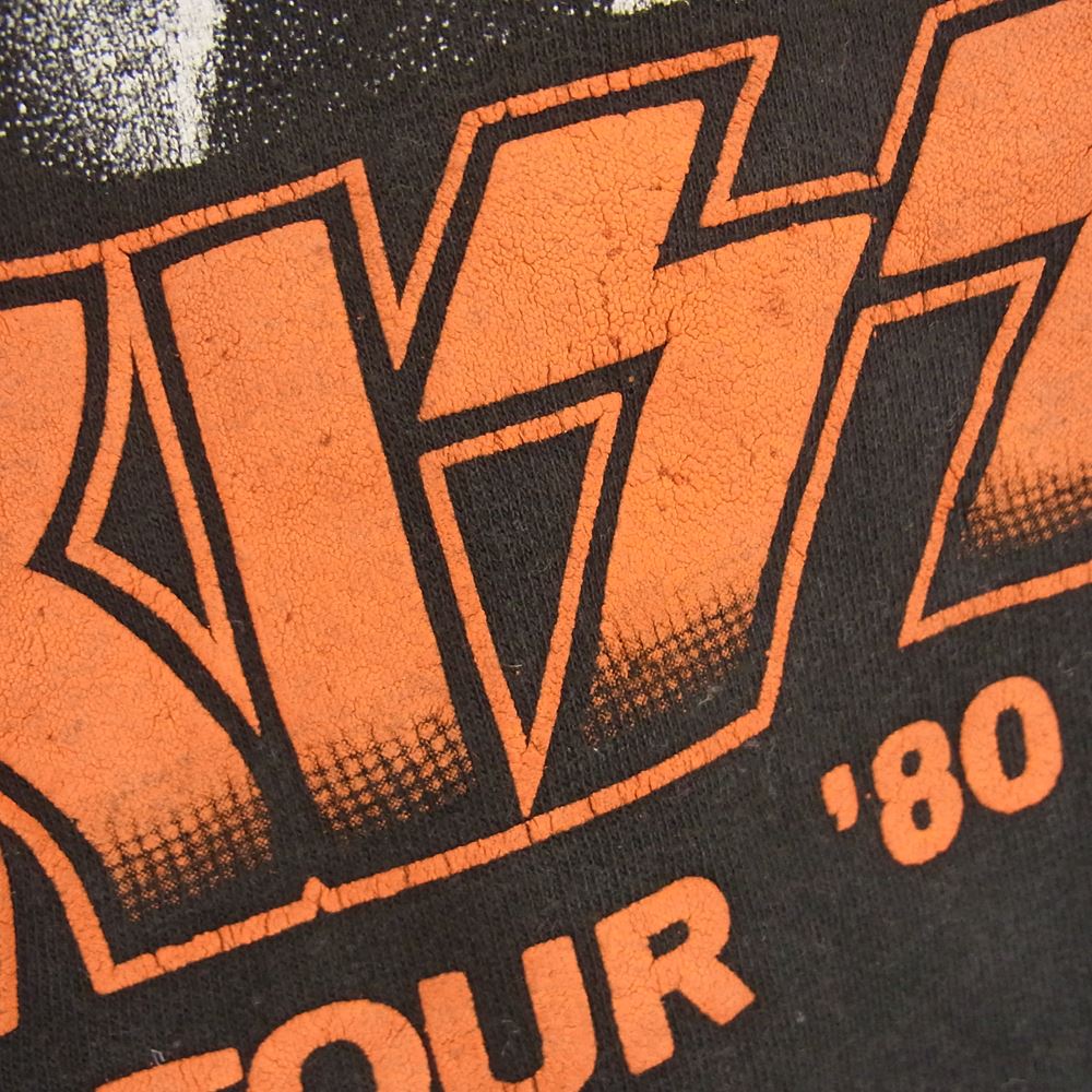 ヴィンテージ KISS 80s プリント ラグラン スウエット ブラック系 サイズ表記無【中古】