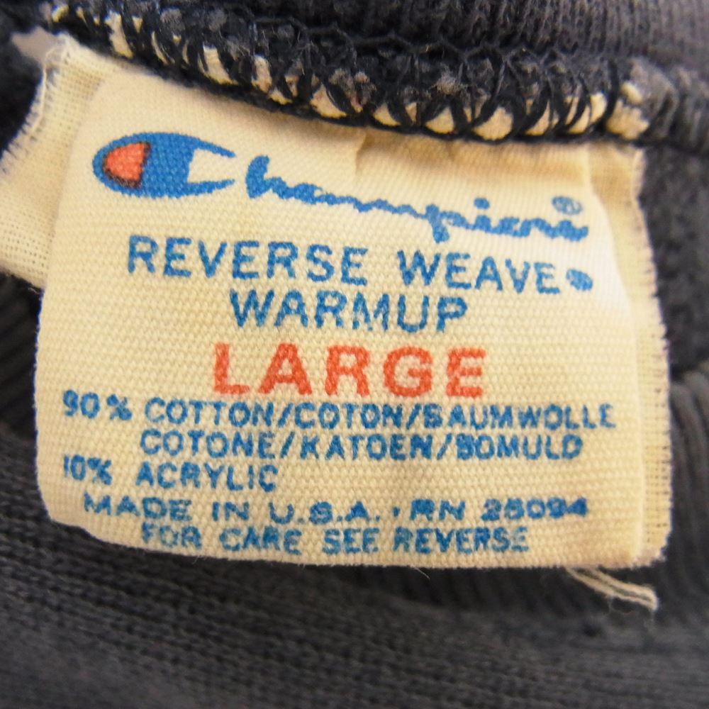 Champion チャンピオン ヴィンテージ 80s USA製 トリコタグ リバースウィーブ プリント スウェット ネイビー系 L【中古】
