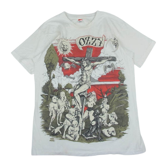 ヴィンテージ 90s Ozzy Osbourne オジー オズボーン プリント バンド Tシャツ ホワイト系 L【中古】