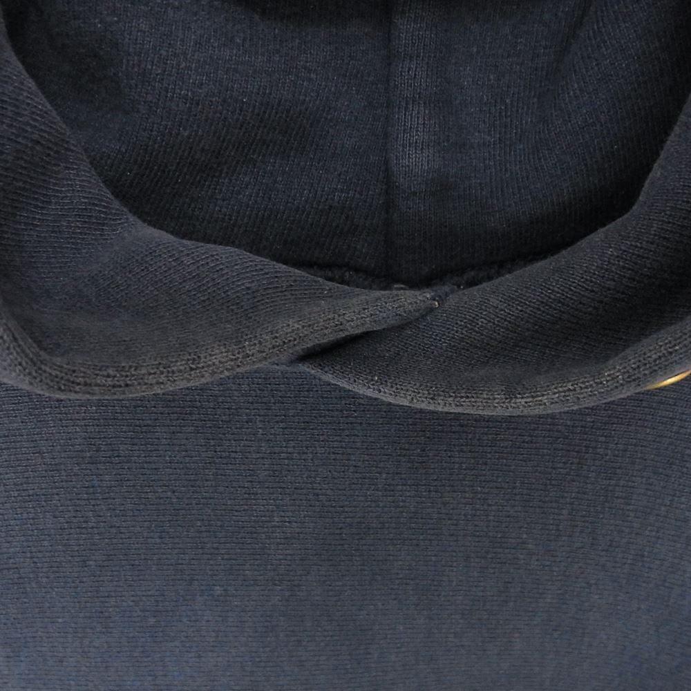 Champion チャンピオン ヴィンテージ 90s USA製 刺繍タグ リバースウィーブ プリント スウェット パーカー ネイビー系 L【中古】