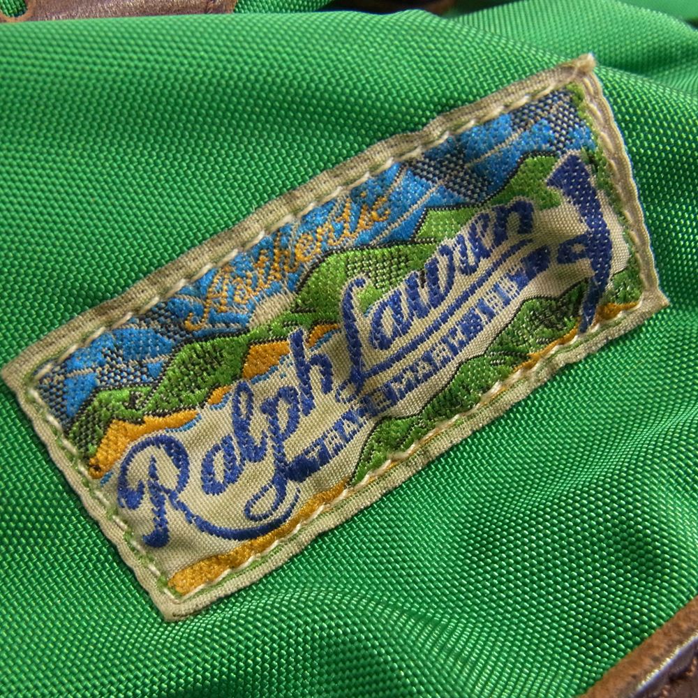 RALPH LAUREN ラルフローレン ナイロン × ヴィンテージレザー ユーティリティ バックパック リュック グリーン系【中古】