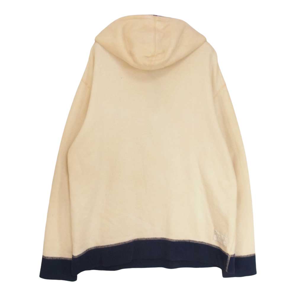 PORTER CLASSIC ポータークラシック ペンキ加工 スウェット ハーフジップ パーカー オフホワイト系 L【中古】