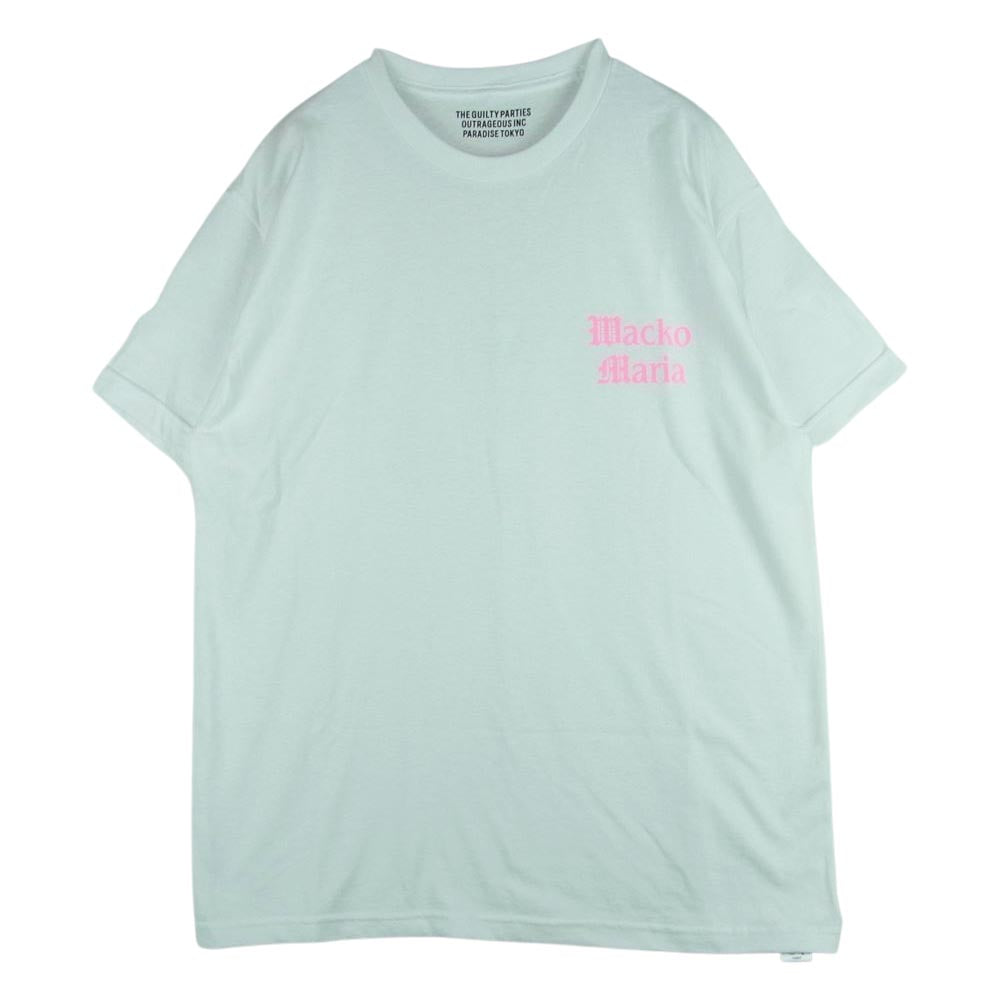 WACKO MARIA ワコマリア CREW NECK T-SHIRT クルー ネック ロゴ 半袖 Tシャツ コットン ニカラグア製 ホワイト系 L【中古】