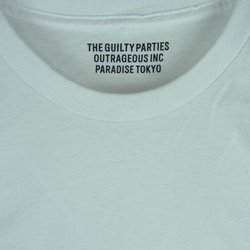 WACKO MARIA ワコマリア CREW NECK T-SHIRT クルー ネック ロゴ 半袖 Tシャツ コットン ニカラグア製 ホワイト系 L【中古】