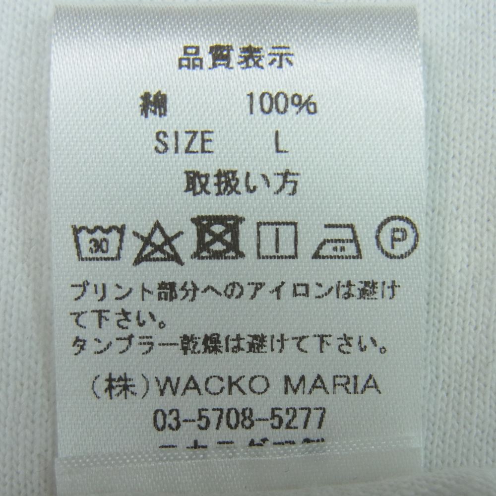 WACKO MARIA ワコマリア CREW NECK T-SHIRT クルー ネック ロゴ 半袖 Tシャツ コットン ニカラグア製 ホワイト系 L【中古】