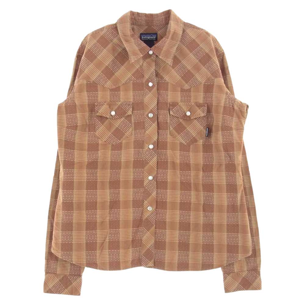 patagonia パタゴニア 20703F4 rhythm リズム 長袖 ウエスタン チェック シャツ ブラウン系 L【中古】