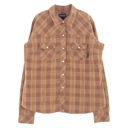 patagonia パタゴニア 20703F4 rhythm リズム 長袖 ウエスタン チェック シャツ ブラウン系 L【中古】