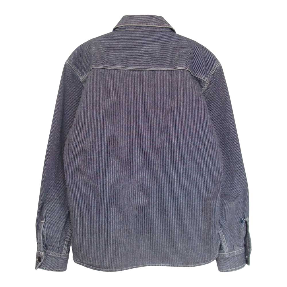 THE FLAT HEAD ザフラットヘッド ヒッコリー ストライプ チンストラップ シャツ ネイビー系 40【中古】