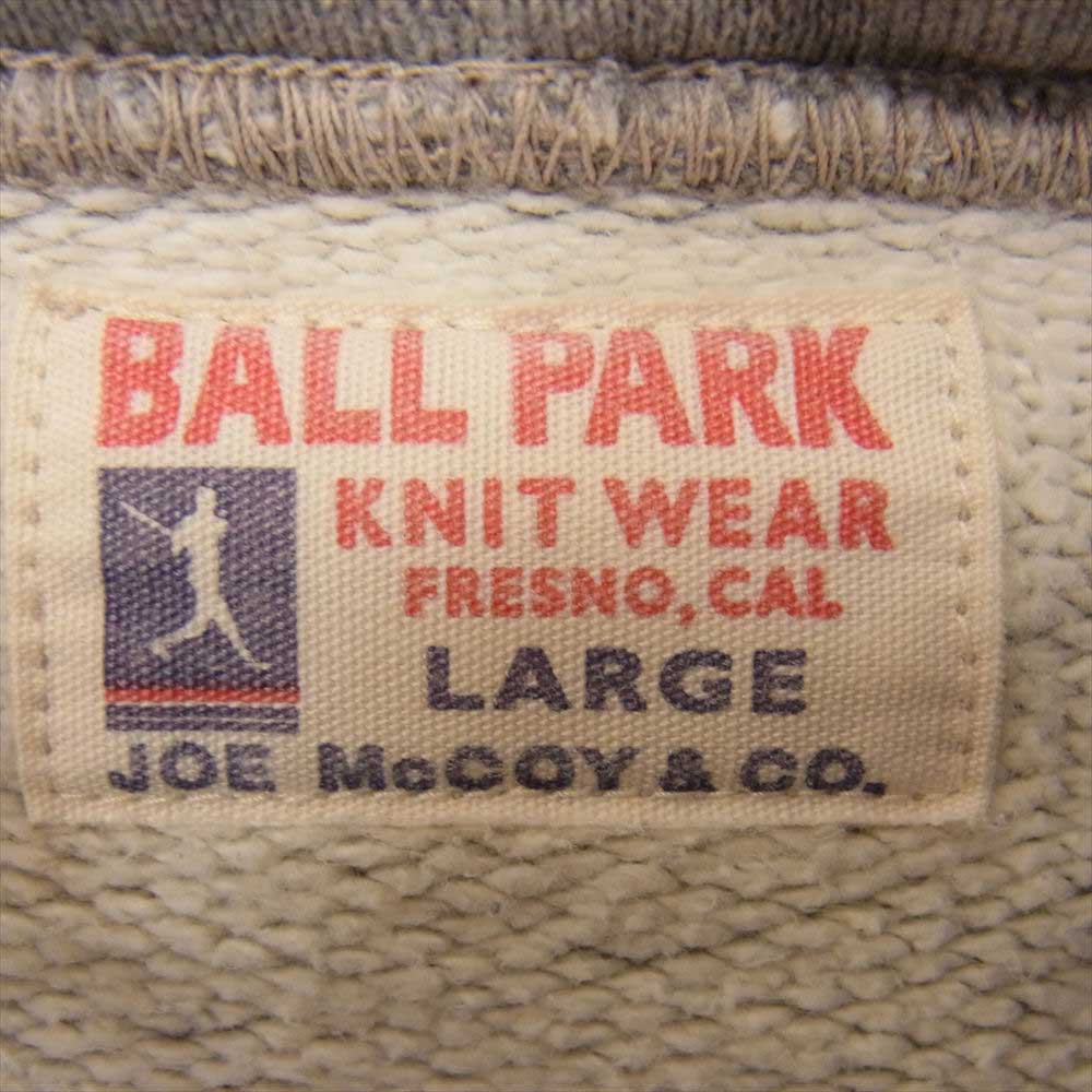 The REAL McCOY'S ザリアルマッコイズ JOE McCOY ジョーマッコイ BALL PARK ボールパーク ジップアップ パーカー グレー系 L【中古】