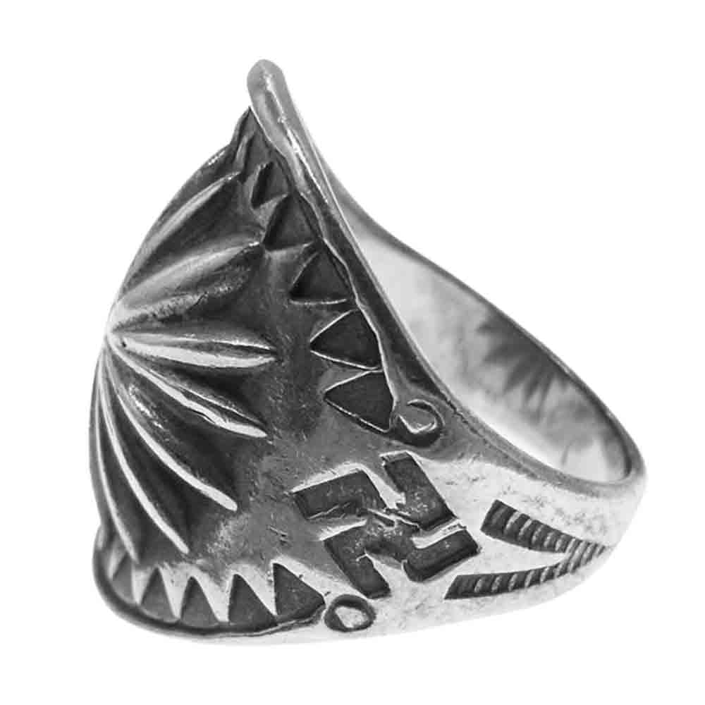 LARRY SMITH ラリースミス SHELL REPOUSSE シェル リング シルバー系 16号【中古】