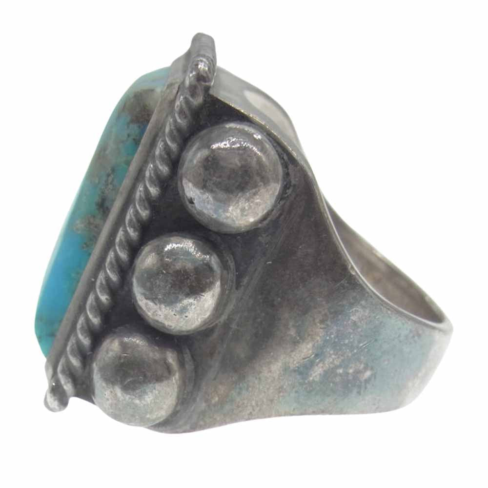 LARRY SMITH ラリースミス 6 POINT RECTANGLE TURQUOISE RING 6ポイント ターコイズ リング 16号【中古】