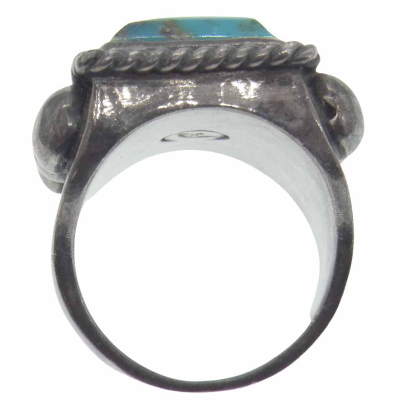 LARRY SMITH ラリースミス 6 POINT RECTANGLE TURQUOISE RING 6ポイント ターコイズ リング 16号【中古】