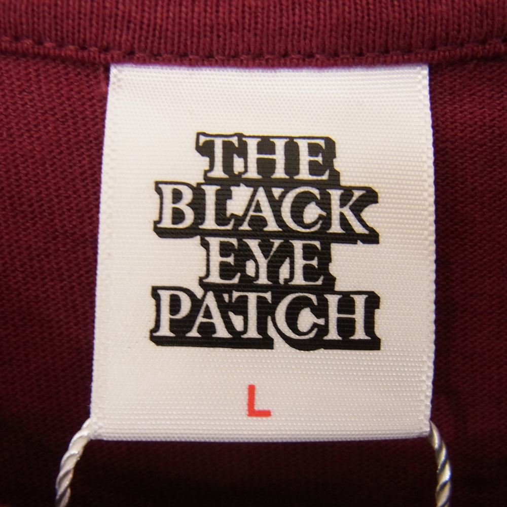 ブラックアイパッチ 21AW BEPFW21TE20 Handle With Care TEE プリント 半袖 Tシャツ エンジ系 L【新古品】【未使用】【中古】