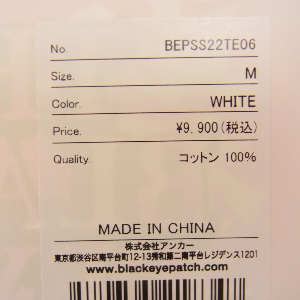 ブラックアイパッチ 22SS BEPSS22TE06 ALL CITY BLACKLETTER L/S TEE プリント 長袖 Tシャツ ホワイト系 M【新古品】【未使用】【中古】