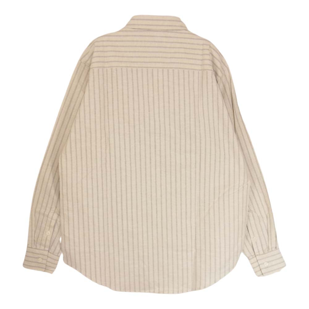 ブラックアイパッチ 22AW BEPFW22TP11 立体B刺繍 ストライプ ボタンダウン 長袖 シャツ ベージュ系 M【新古品】【未使用】【中古】