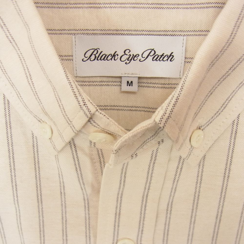 ブラックアイパッチ 22AW BEPFW22TP11 立体B刺繍 ストライプ ボタンダウン 長袖 シャツ ベージュ系 M【新古品】【未使用】【中古】