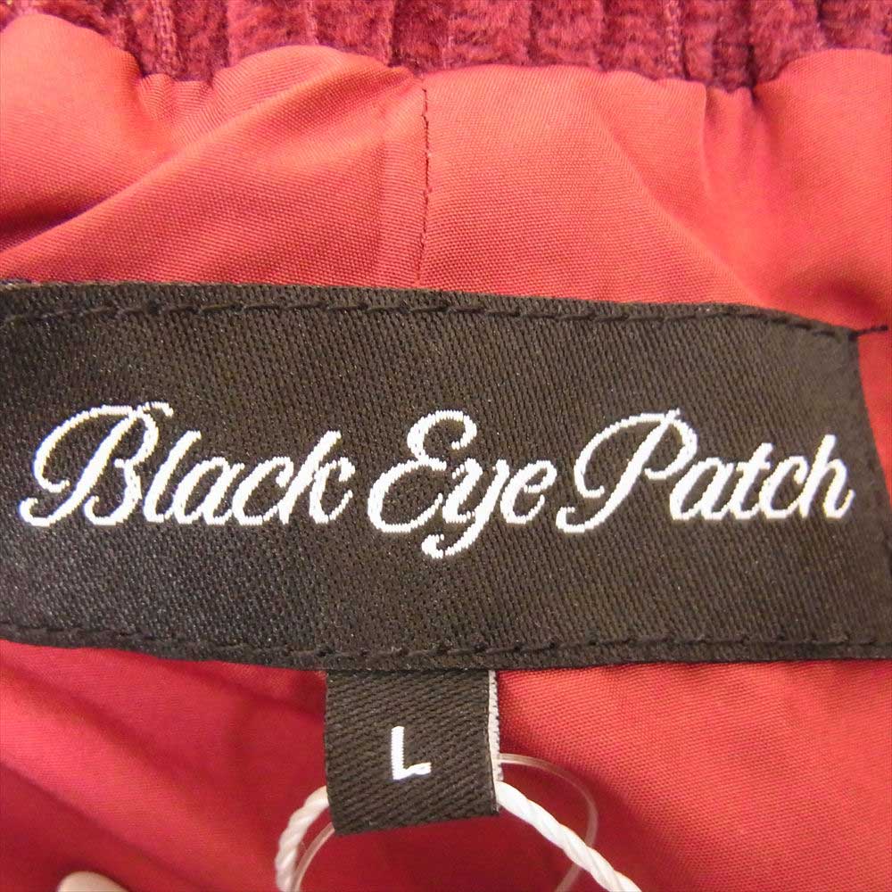ブラックアイパッチ 22AW BEPFW22PA13 ロゴ刺繍 コーデュロイ イージー パンツ エンジ系 L【新古品】【未使用】【中古】