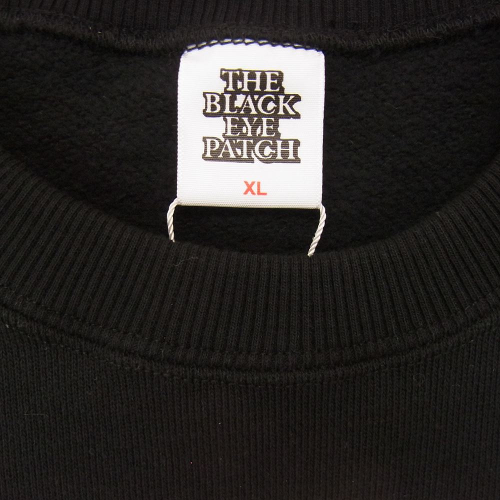 ブラックアイパッチ 22AW BEPFW22TP46 DANGER HOT LABEL CREWSWEAT デンジャー ホット レーベル クルー スウェット ブラック系 XL【新古品】【未使用】【中古】