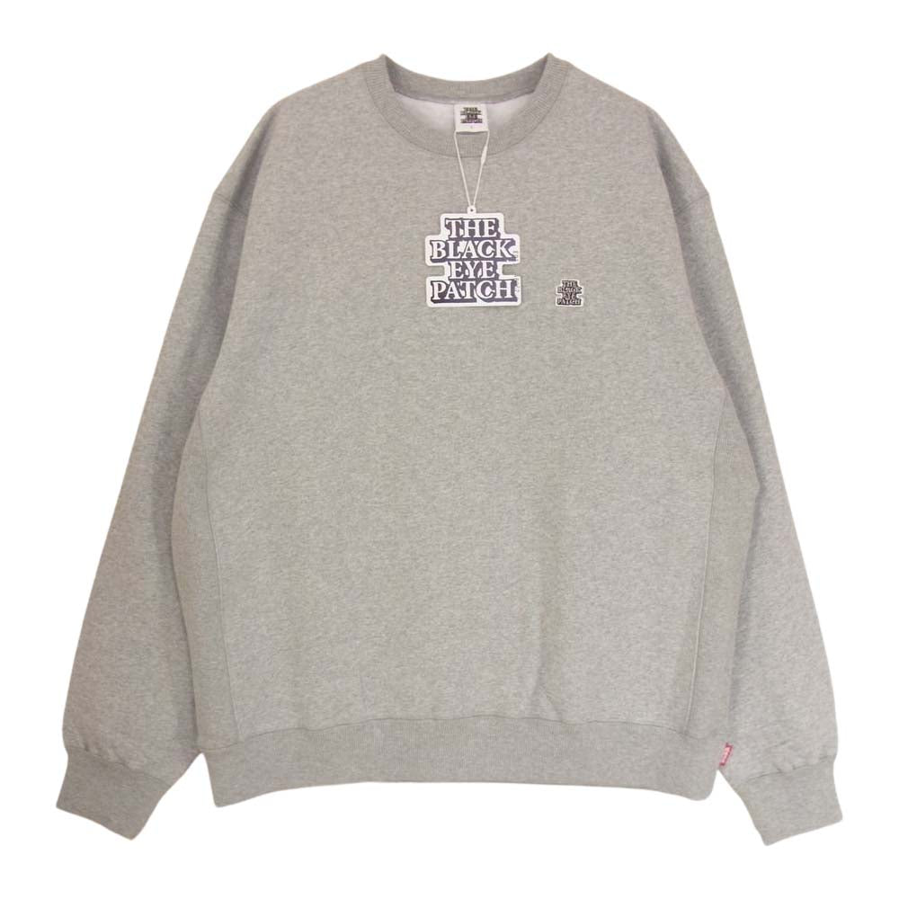 ブラックアイパッチ 22AW BEPFW22TP42 SMALL OG LABEL CREWSWEAT スモール レーベル ロゴ クルー スウェット グレー系 L【新古品】【未使用】【中古】