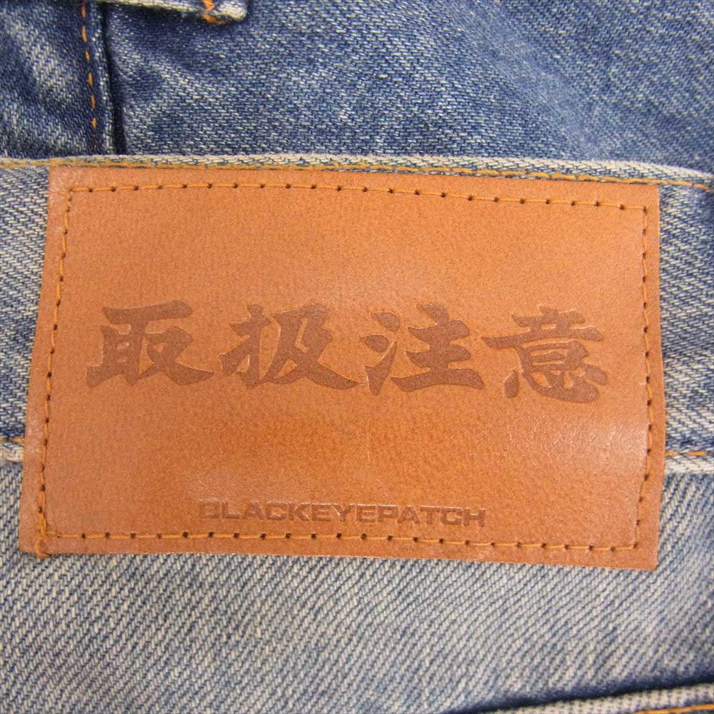 ブラックアイパッチ 21AW BEPFW21PA08 Emblem Baggy Jeans エンブレム バギー ジーンズ デニム パンツ インディゴブルー系 32【新古品】【未使用】【中古】