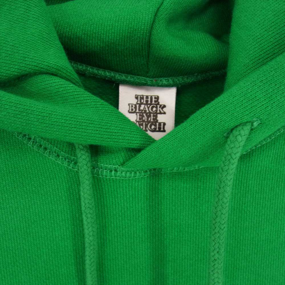 ブラックアイパッチ 22AW BEPFW22TP40 HANDLE WITH CARE LABEL HOODIE GREEN ハンドル ウィズ ケア レーベル 刺繍 フーディー プルオーバ― パーカー グリーン系 M【新古品】【未使用】【中古】