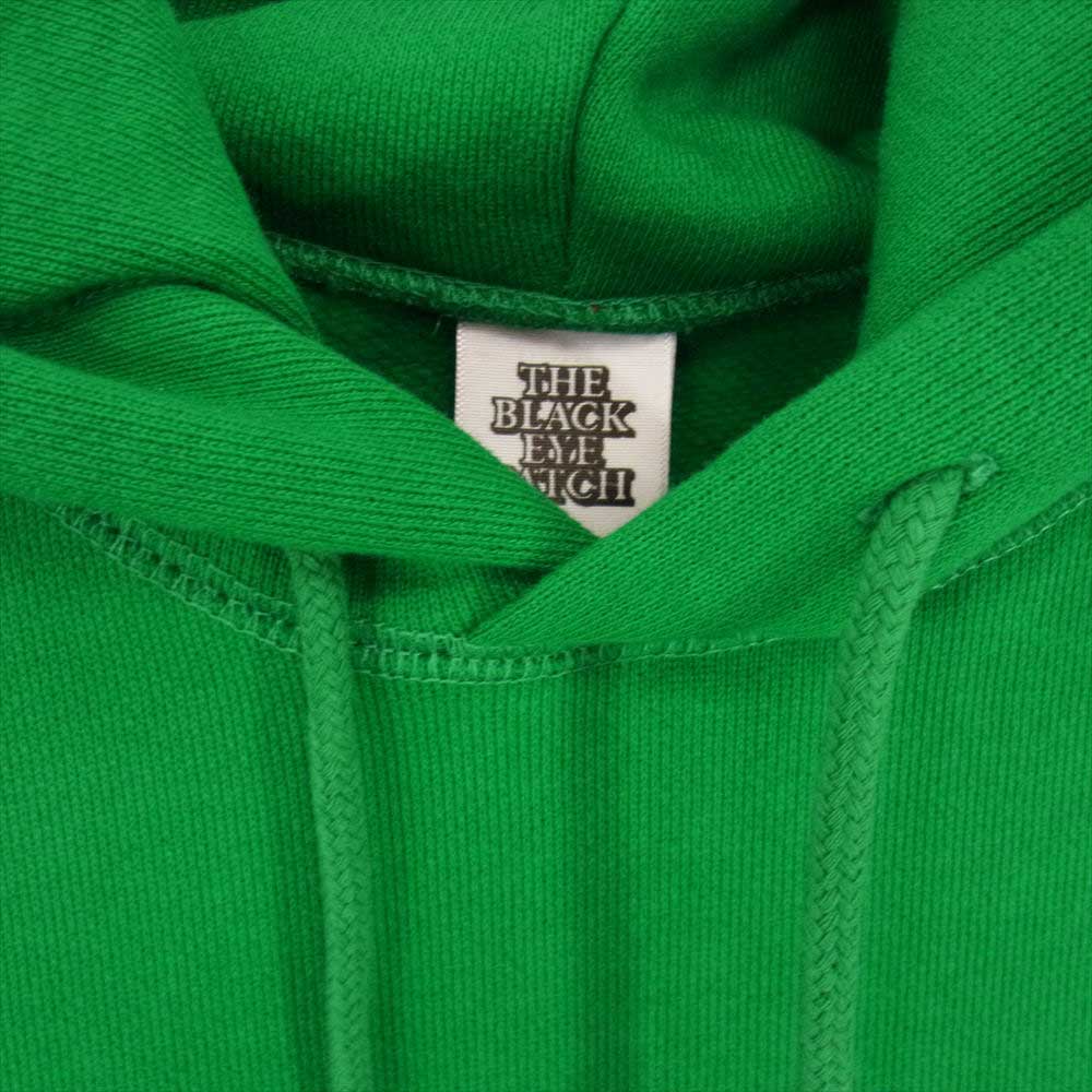 ブラックアイパッチ 22AW BEPFW22TP40 HANDLE WITH CARE LABEL HOODIE GREEN ハンドル ウィズ ケア  レーベル 刺繍 フーディー プルオーバ― パーカー グリーン系 M【新古品】【未使用】【中古】