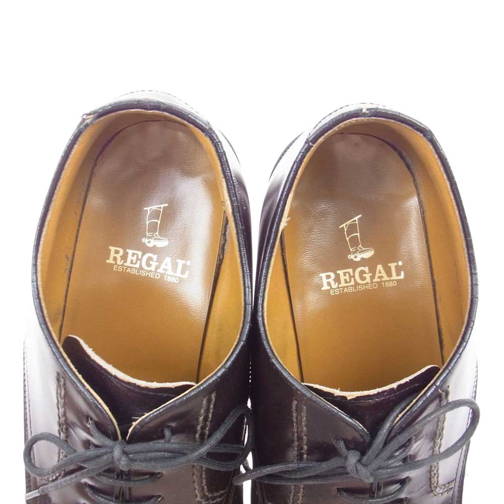 REGAL リーガル 2504 プレーントゥ ビジネスシューズ ダークブラウン系 ブラック系 25EE【中古】