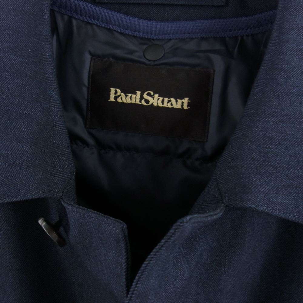PAUL STUART ポールスチュアート J1B47-230-28  着脱可能ダウンライナー付き ステンカラーコート ダークネイビー系 44【美品】【中古】