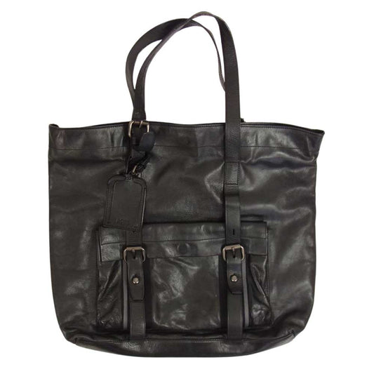 HUGO BOSS ヒューゴボス パスケース付き レザー トートバッグ ブラック系【中古】