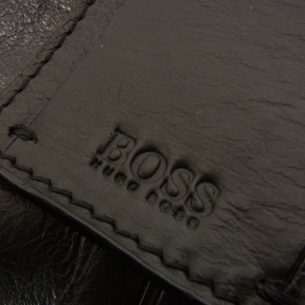 HUGO BOSS ヒューゴボス パスケース付き レザー トートバッグ ブラック系【中古】