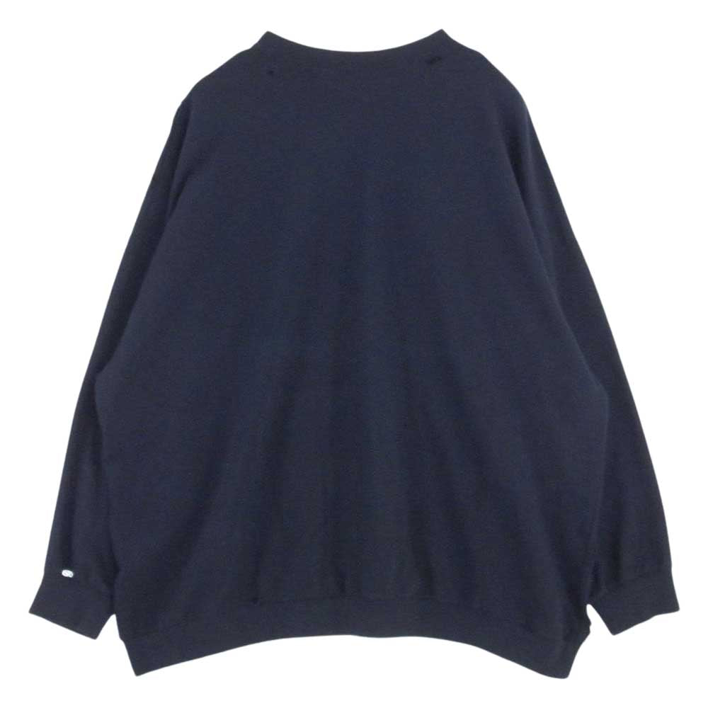 RAF SIMONS ラフシモンズ 22SS Destroyed Crewneck Sweater Sreapers オーバーサイズ スリーパーズ プリント ダメージ スウェット ネイビー系 2【美品】【中古】