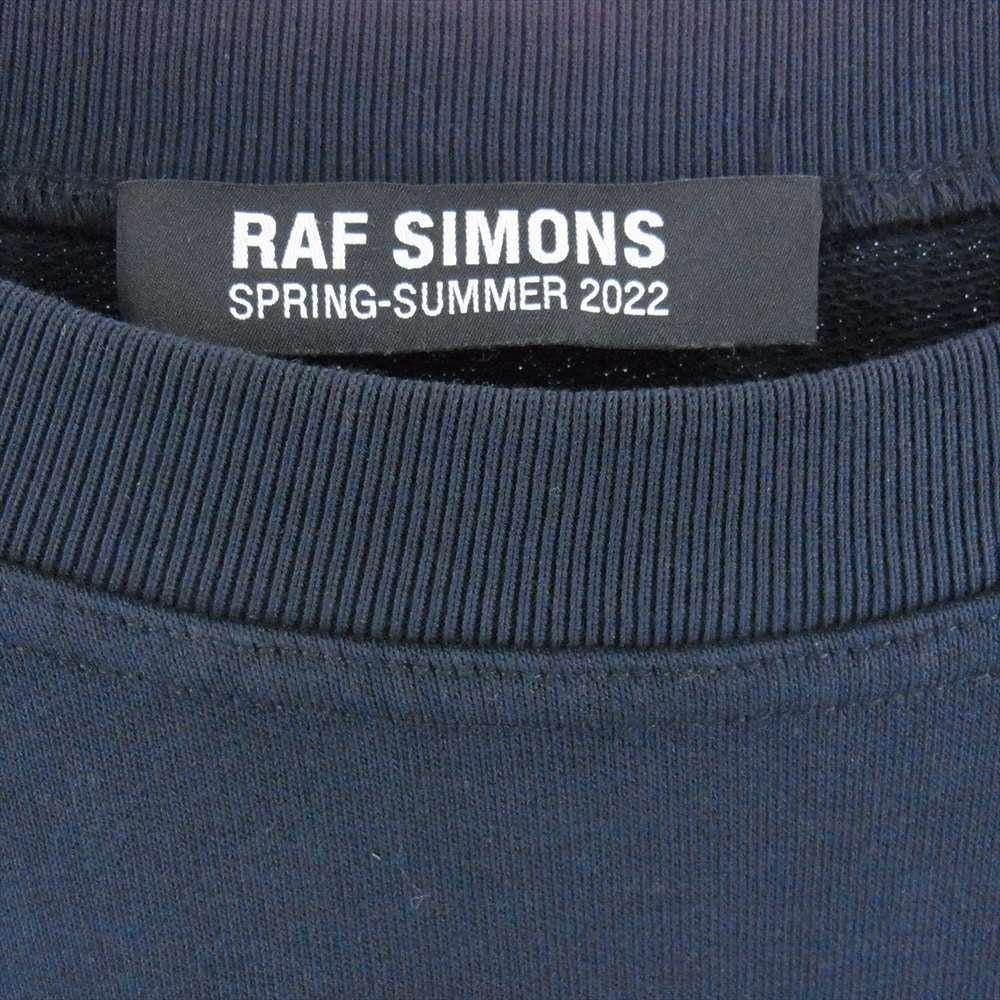 RAF SIMONS ラフシモンズ 22SS Destroyed Crewneck Sweater Sreapers オーバーサイズ スリーパーズ プリント ダメージ スウェット ネイビー系 2【美品】【中古】