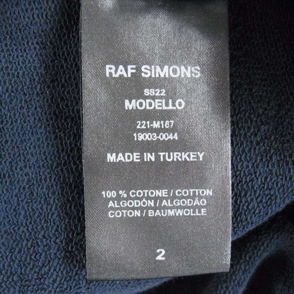 RAF SIMONS ラフシモンズ 22SS Destroyed Crewneck Sweater Sreapers オーバーサイズ スリーパーズ プリント ダメージ スウェット ネイビー系 2【美品】【中古】
