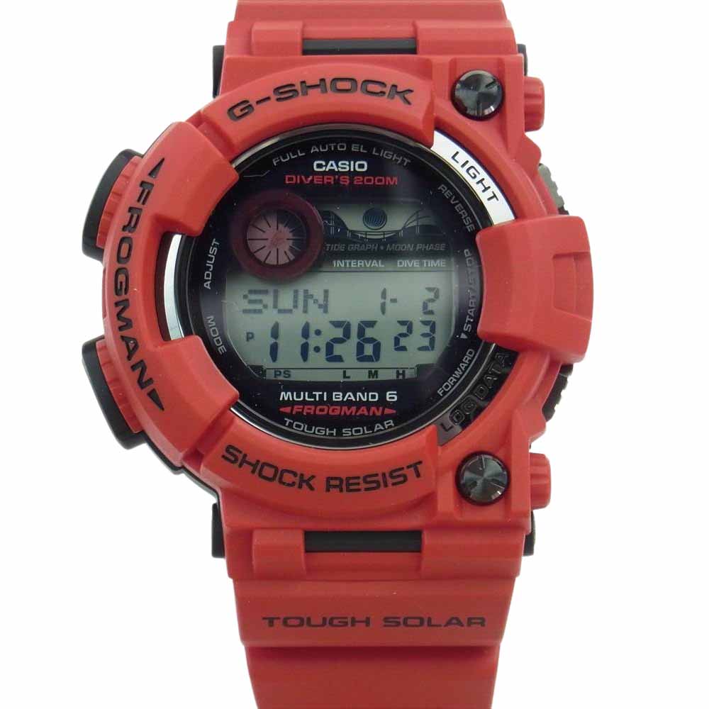 CASIO G-SHOCK カシオ ジーショック GWF-1000RD-4JF Master of G マスターオブジー FROGMAN フロッグマン ソーラー電波 腕時計 ウォッチ メンインバーニング レッド レッド系【新古品】【未使用】【中古】