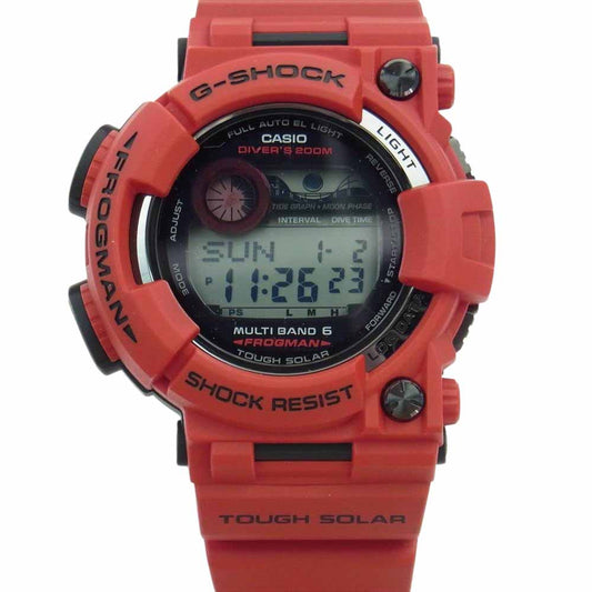 CASIO G-SHOCK カシオ ジーショック GWF-1000RD-4JF Master of G マスターオブジー FROGMAN フロッグマン ソーラー電波 腕時計 ウォッチ メンインバーニング レッド レッド系【新古品】【未使用】【中古】