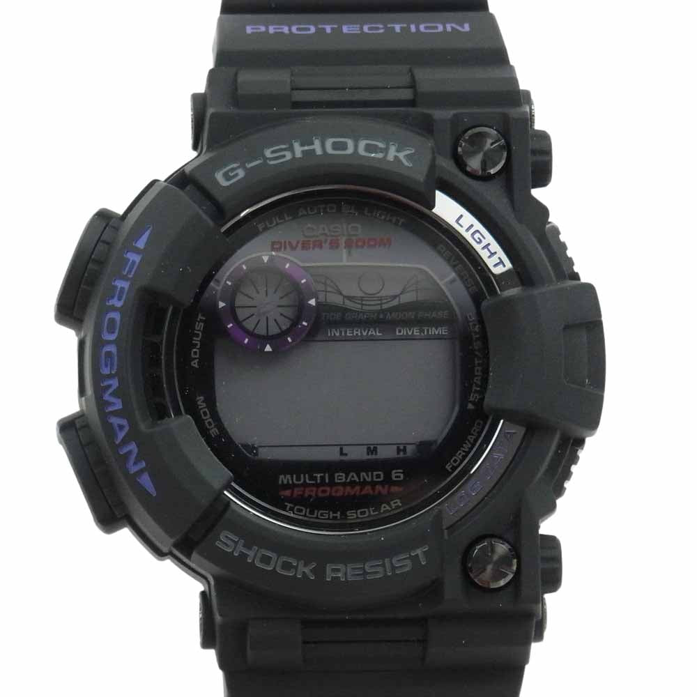 CASIO G-SHOCK カシオ ジーショック GWF-1000BP-1JF Master of G マスターオブジー FROGMAN フロッグマン ソーラー電波 腕時計 ウォッチ メンインバーニングパープル ブラック系 パープル系【新古品】【未使用】【中古】