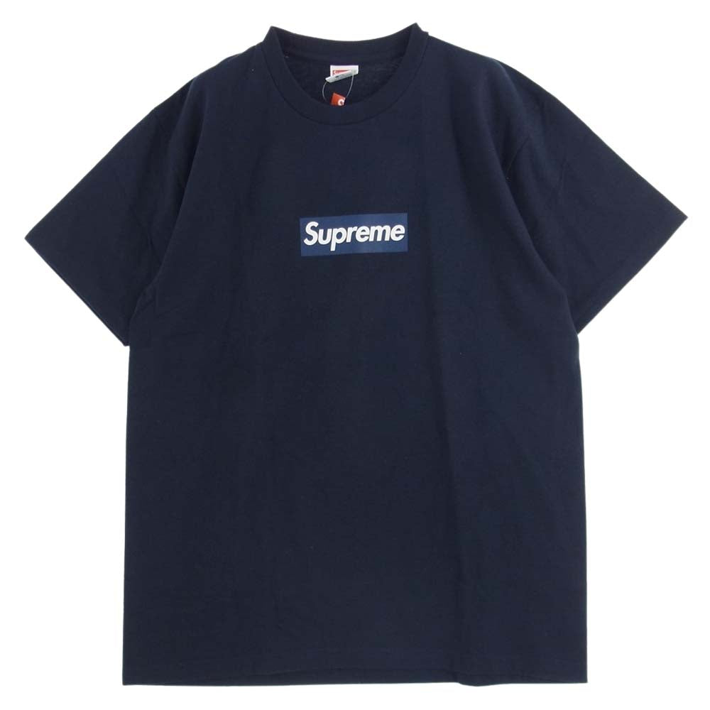 Supreme シュプリーム New York Yankees Box Logo Tee ニューヨークヤンキース ボックスロゴ プリント 半袖 Tシャツ ネイビー ネイビー系 L【美品】【中古】