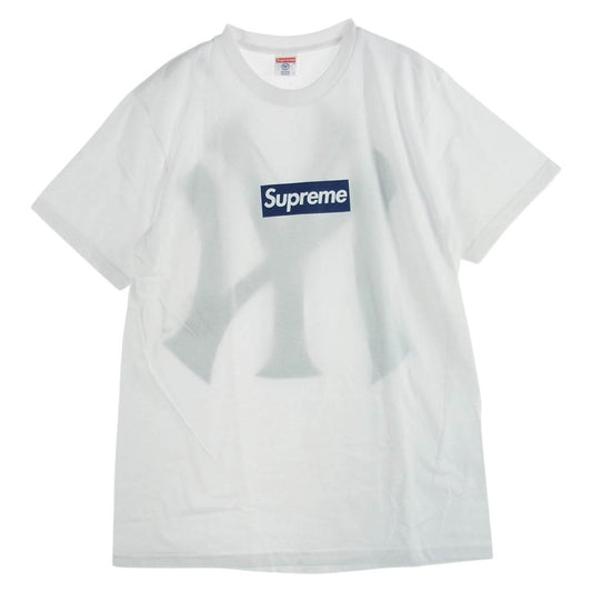 Supreme シュプリーム New York Yankees Box Logo Tee ニューヨークヤンキース ボックスロゴ プリント 半袖 Tシャツ ホワイト ホワイト系 L【美品】【中古】