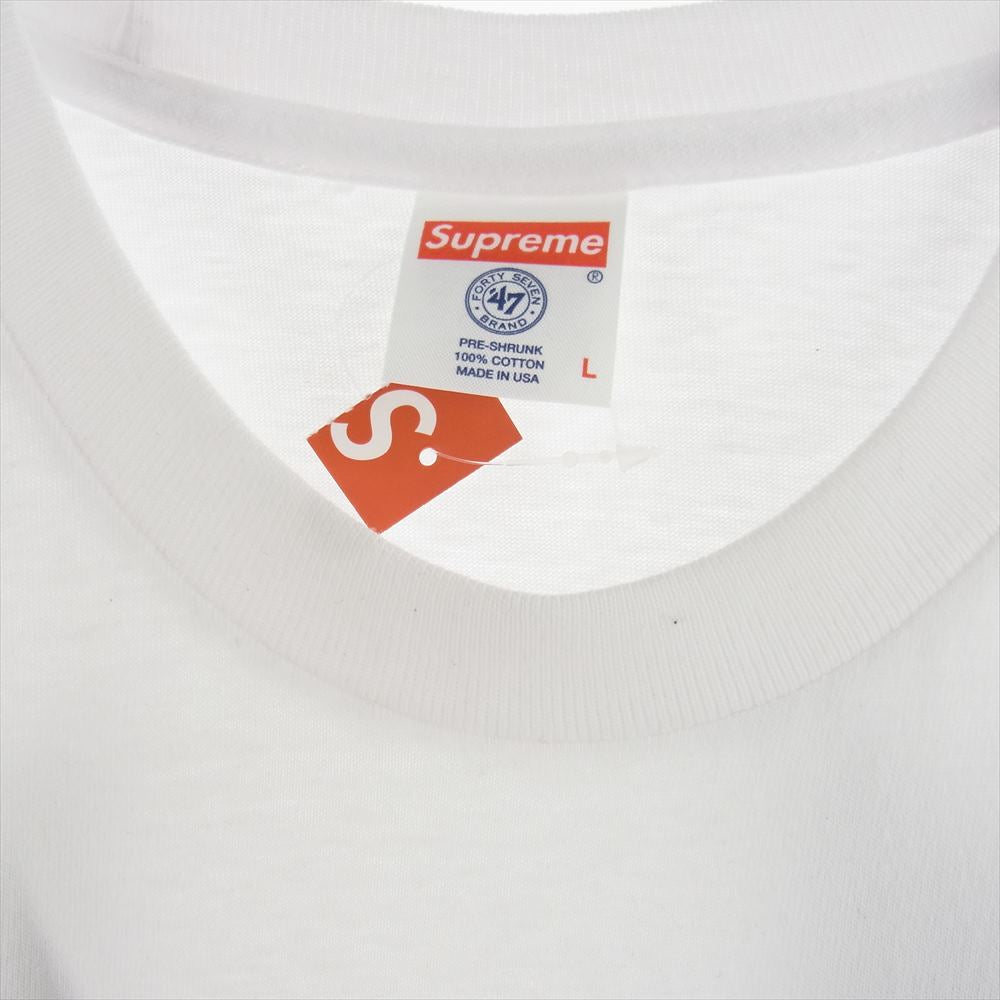 Supreme シュプリーム New York Yankees Box Logo Tee ニューヨークヤンキース ボックスロゴ プリント 半袖 Tシャツ ホワイト ホワイト系 L【美品】【中古】